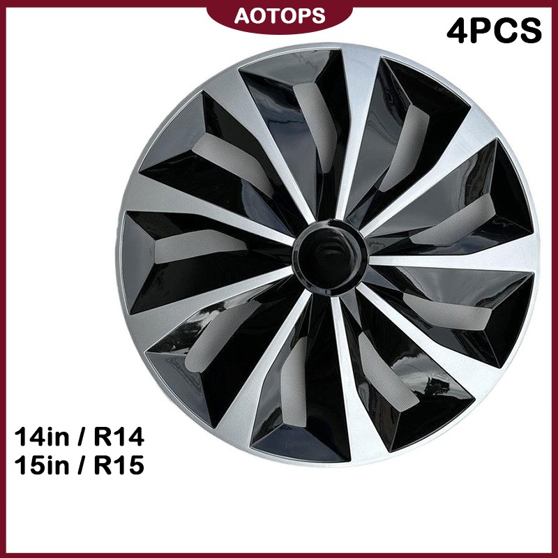 AOTOPS ฝาครอบกระทะล้อรถยนต์ 1ชุด มี 4 ฝา ลายสวยงาม เเน่น เเข็งเเรง ถูกใจดูดีขึ้นอีกระดับ มีขอบ 14/15 นิ้ว ขายดี-2