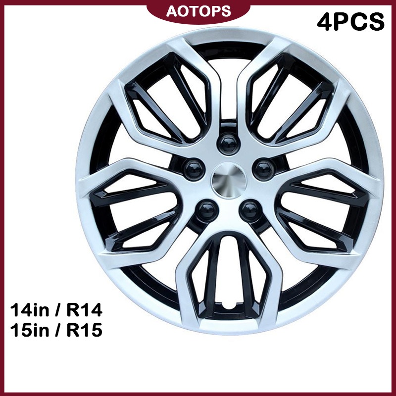 AOTOPS ฝาครอบล้อกระทะ ใส่ได้ทุกรุ่น 1 ชุด มี 4 ฝา ขอบ 14/15/ อุปกรณืเสริมความสวย เพิ่มระดับความหรูของรถ เเข็งเเรง รัดเเน่น-18