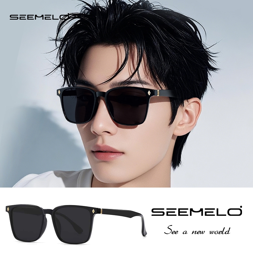 SEEMELO แว่นกันแดดเซเมโล สำหรับทุกเพศ แบบโพลาไรซ์สแควร์กรอบ ป้องกันแสงUV400 เหมาะสำหรับการขับรถ ขี่จักรยาน วิ่ง และตกปลา สินค้า