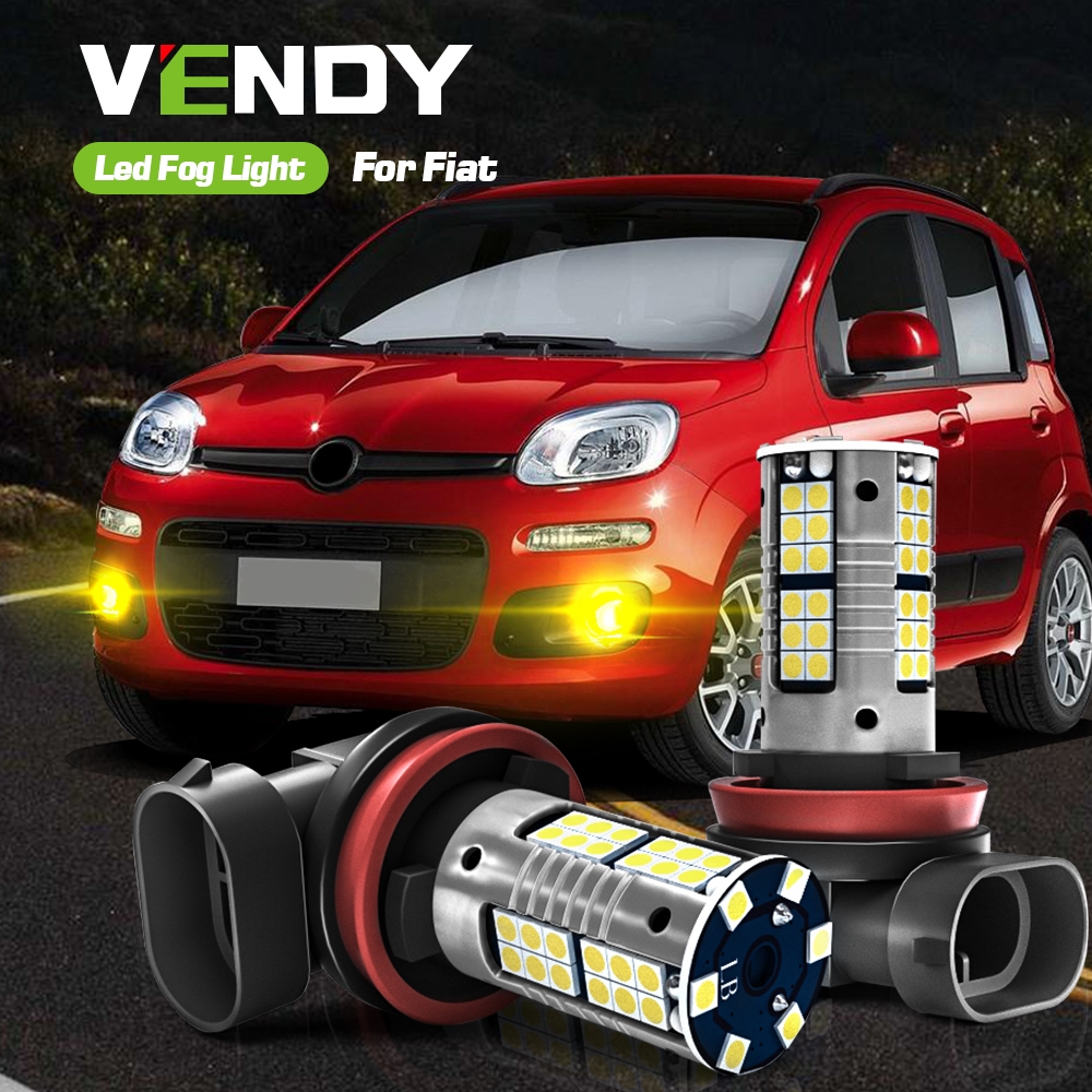 2pcs LED หมอก Blub โคมไฟ Canbus ข้อผิดพลาดฟรี H8 H11 สําหรับ Fiat 124 Spider 500L 500X Bravo 2 Ducat