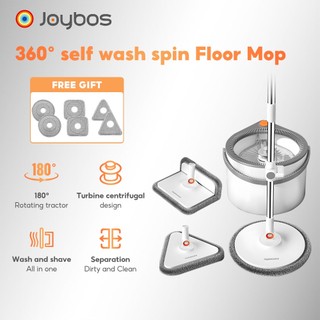 Joybos Rotating Mop for Home  Double Drive Wringing Floor Mop  Automatic Water Squeezing  No Hand Washing