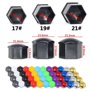รถล้อ Nut Caps ป้องกันครอบคลุมหมวก Anti-Rust Auto Hub สกรูฝาครอบรถ Tyre Nut Bolt ตกแต่งภายนอก 17/19/21 มม.20 ชิ้น