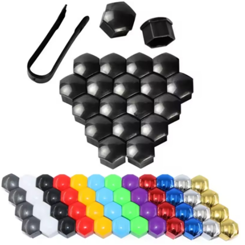 รถล้อ Nut Caps ป้องกันครอบคลุมหมวก Anti-Rust Auto Hub สกรูฝาครอบรถ Tyre Nut Bolt ตกแต่งภายนอก 17/19/21 มม.20 ชิ้น