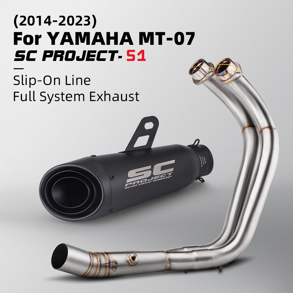 SC Project S1 Yamaha MT07 XSr700 MT-07 FZ07 Full System ท่อไอเสีย 2014-2023