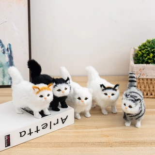 HCS น่ารักจําลองของเล่นตุ๊กตานุ่มยัดไส้ลูกแมวรุ่นปลอมสัตว์เรียลลิสต์สําหรับเด็กของขวัญวันเกิดวันวาเลนไทน์ HC