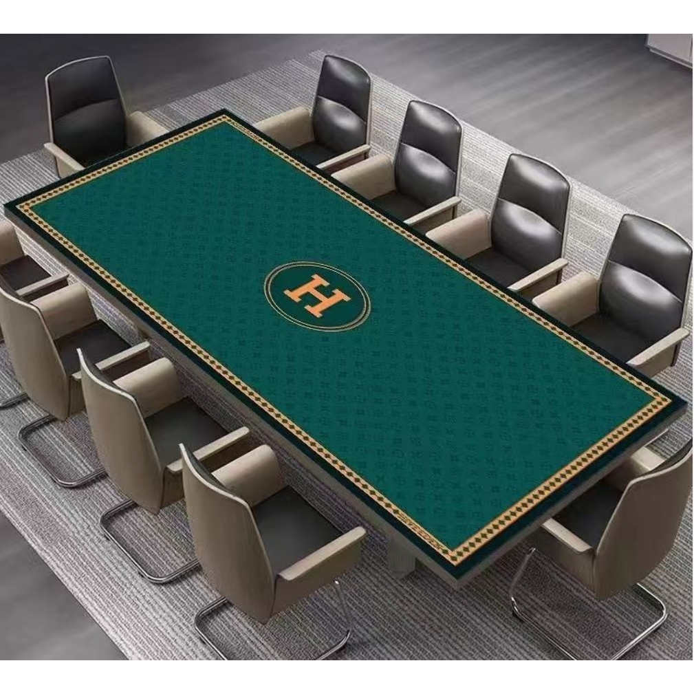Texas Holdem ผ้าปูโต๊ะเงียบเฉพาะชิปสี่เหลี่ยมเล่นการ์ดเสื่อห้องหมากรุกเล่นไพ่ผ้าปูโต๊ะสามารถปรับแต่ง