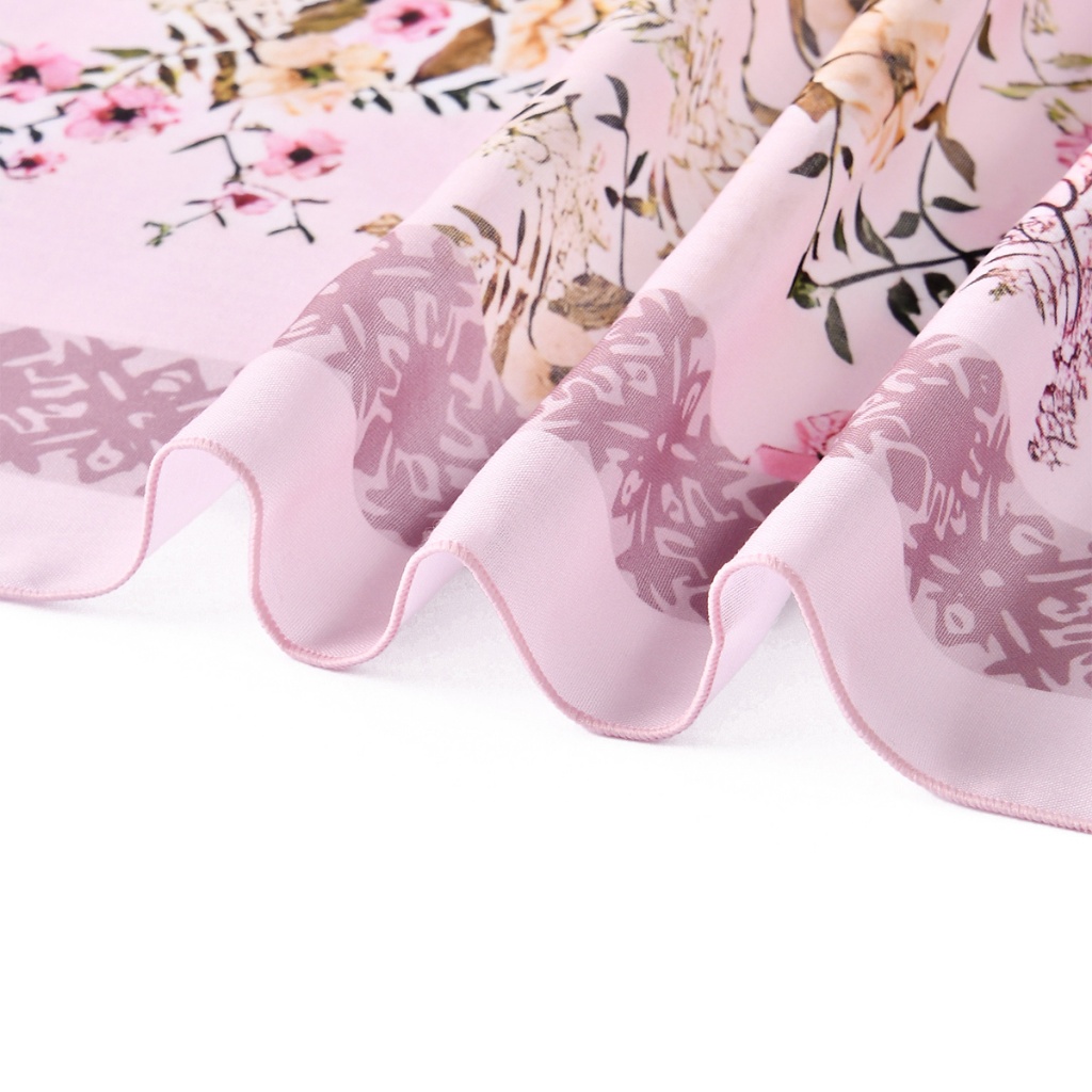 Laven 110*110 ซม.สแควร์ Voile Bawal ดอกไม้พิมพ์ Hijab ผ้าคลุมไหล่เหนียวผ้าพันคอมุสลิมสแควร์ Bawal - รูปที่ 6