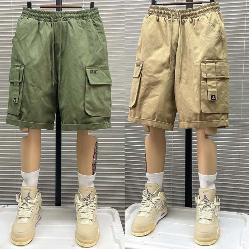 กางเกงห้าส่วนผู้ชาย กางเกงขายาวเอาท์ดอร์ สีทึบเรียบง่าย แนวเดินป่า สวมใส่สบาย