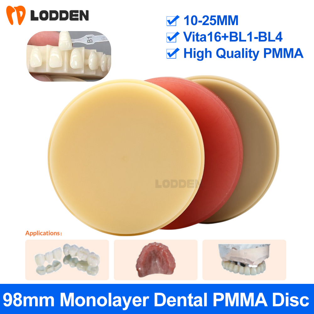 Monolayer PMMA Disc บล็อกเรซิน 10-25 มม. สําหรับระบบ CAD CAM 98 มม
