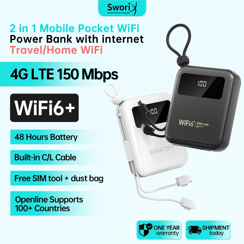Pocket Travel WiFi Mini Mobile WiFi Global Wireless Hotspot 1WmAh ช่องเสียบการ์ด Openline ซิมการ์ด การรับรอง CCC การจัดส่งสินค้าท้องถิ่นความเร็วสูง 10 ผู้ใช้ Travel l Office I Home