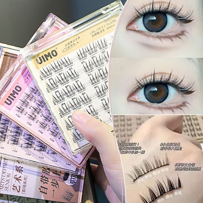 Uimo ขนตาปลอมปลอดกาว ขนตาล่าง หญิง ธรรมชาติ จําลอง สติ๊กเกอร์ติดขนตาปลอม ปีศาจน้อย สามเณรนํามาใช้ใหม