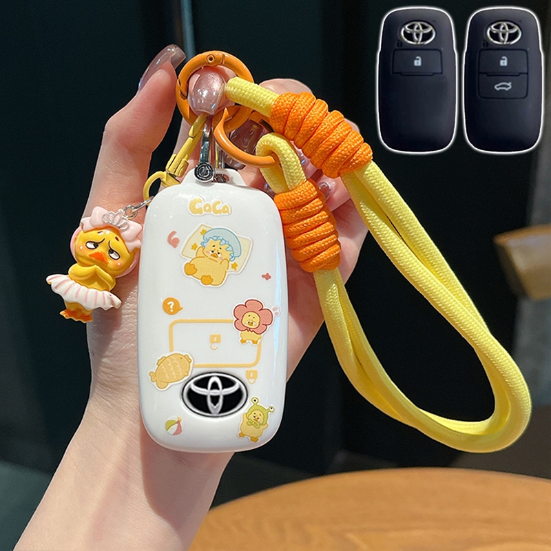 ของขวัญให้Toyota TPU ฝาครอบกุญแจรถสําหรับ Toyota Vios Toyota Avanza Toyota Raize Toyota Veloz 2023-2025 Yaris / Corolla / Levin / Highlander อุปกรณ์เสริมฝาครอบกรณีที่สําคัญ