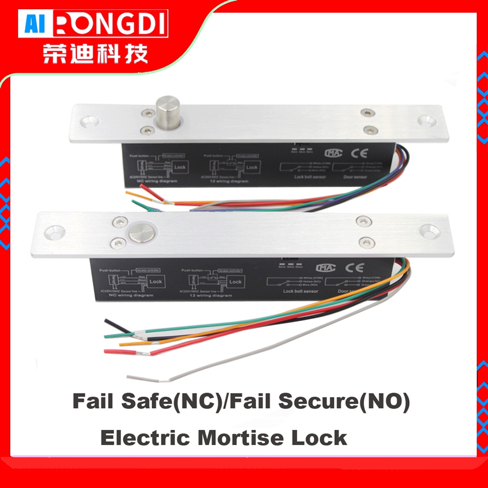 ล็อคไฟฟ้าแม่เหล็กพร้อมหน่วงเวลา Bolt Mortise ประตูล็อค NC/NO DC12V Fail ปลอดภัย fail ปลอดภัย
