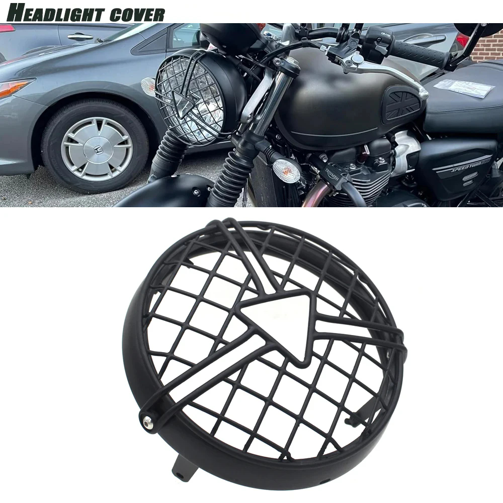รถจักรยานยนต์สําหรับ Bonneville T100 T120 Street Scrambler Scrambler 400X 900 ไฟหน้าย่างฝาครอบไฟหน้ากรอบ