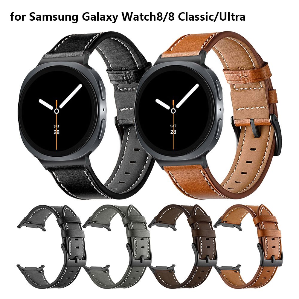 SAMSUNG สายหนัง เข้ากันได้กับ ซัมซุง กาแลคซี นาฬิกา 8 40 มม. 44 มม./ 8 คลาสสิก 46 มม., สายหนังเปลี่ยนสําหรับผู้ชายผู้หญิง