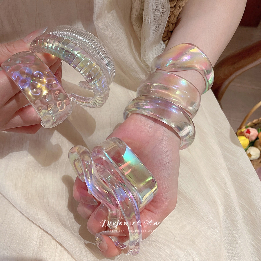 สร้อยข้อมือเรขาคณิตสีเหลือง ดีไซน์เฉพาะสำหรับคนชอบแฟชั่นยุโรปและอเมริกา สามารถปรับขนาดได้