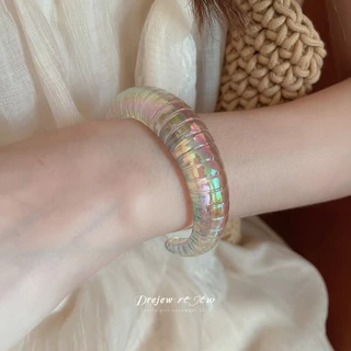 สร้อยข้อมือเรขาคณิตสีเหลือง ดีไซน์เฉพาะสำหรับคนชอบแฟชั่นยุโรปและอเมริกา สามารถปรับขนาดได้