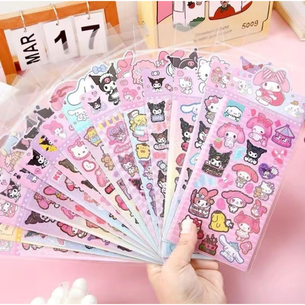 Sanrio สติกเกอร์เรนโบว์สะท้อนแสงสติกเกอร์ไดอารี่สวยหรู