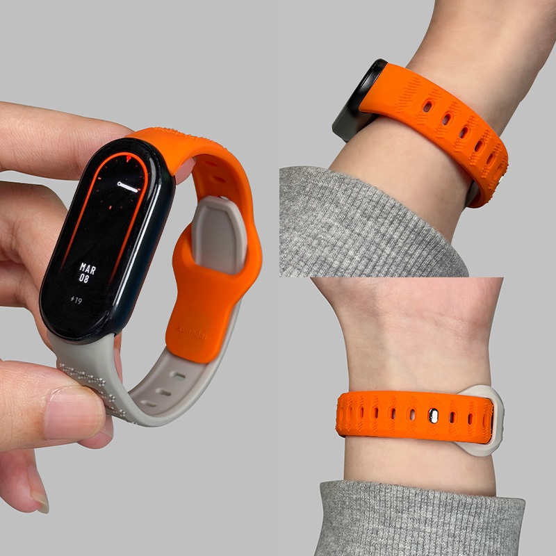 กีฬาซิลิโคนเหลวสําหรับ Xiaomi Band 10 สายรัดข้อมือ Integral Design Breathable กันน้ําสายซิลิโคนอ่อนนุ่มสําหรับ Xiaomi Mi Band 9 8 Pro เปลี่ยนสร้อยข้อมือ