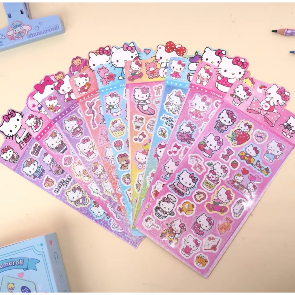 HelloKitty สติกเกอร์เรนโบว์สะท้อนแสงสติกเกอร์ไดอารี่สวยหรู