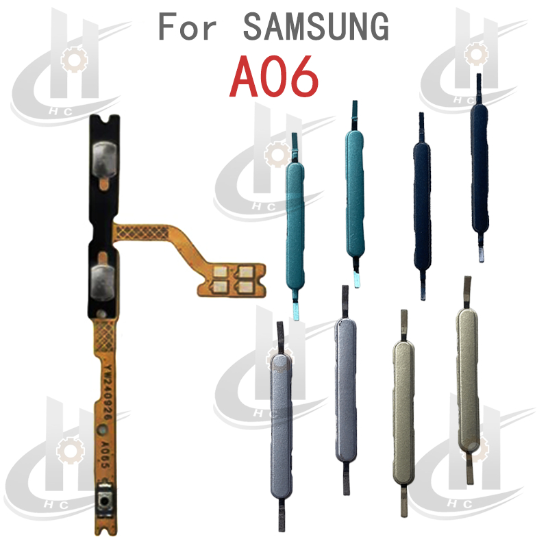 สําหรับ Samsung Galaxy A06 A065 A065F ปริมาณด้านข้างปุ่ม Flex Cable Keys ปุ่มปิดระดับเสียงปุ่มขึ้นและลงด้านข้างอะไหล่ทดแทน