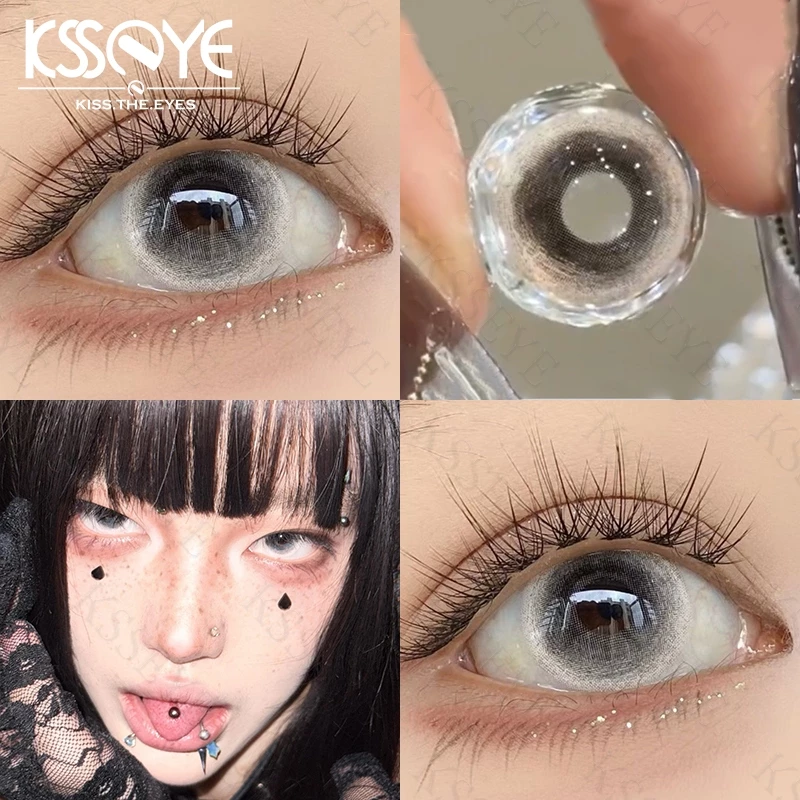 เกรด 0~-8.00KSSEYE คอนแทคเลนส์คอสเพลย์ฮาโลวีน White eye Makeup 14.5MM Kuro Mime Softlens คอนแทคเลนส์สี 1 ปีใช้