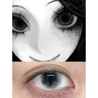 เกรด 0~-8.00KSSEYE คอนแทคเลนส์คอสเพลย์ฮาโลวีน White eye Makeup 14.5MM Kuro Mime Softlens คอนแทคเลนส์สี 1 ปีใช้
