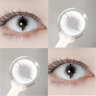 เกรด 0~-8.00KSSEYE คอนแทคเลนส์คอสเพลย์ฮาโลวีน White eye Makeup 14.5MM Kuro Mime Softlens คอนแทคเลนส์สี 1 ปีใช้