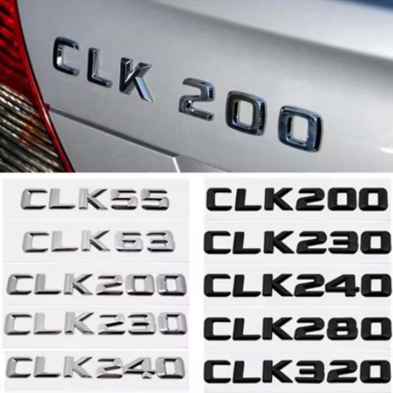 รถด้านหลังตัวอักษรสัญลักษณ์หางกล่องป้ายสติกเกอร์สําหรับMercedes Benz CLK55 CLK63 CLK200 CLK230 CLK24