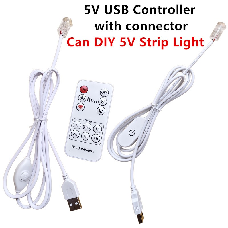 5v usb led controller พร้อมขั้วต่อสําหรับ DIY 2835 SMD COB LED Strip Light (12 ประเภทให้คุณเลือก)