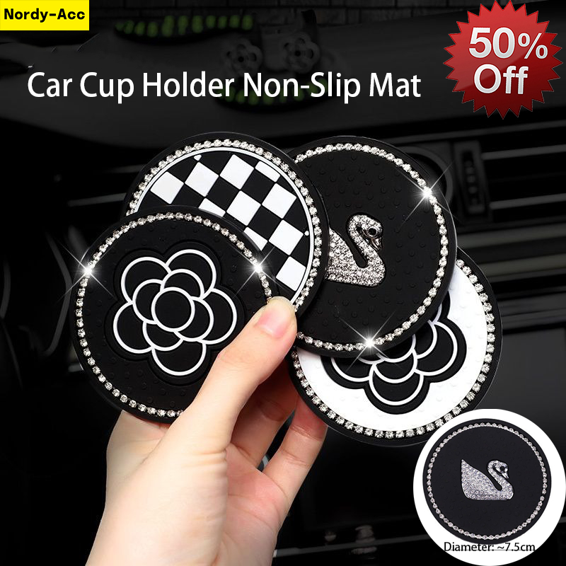 รถที่วางแก้ว Mat Universal Camellia ดอกไม้แผ่นกันลื่นน่ารัก Dashboard Decor สําหรับผู้หญิง Anti-Skid เครื่องดื่ม Coaster อุปกรณ์ตกแต่งภายใน