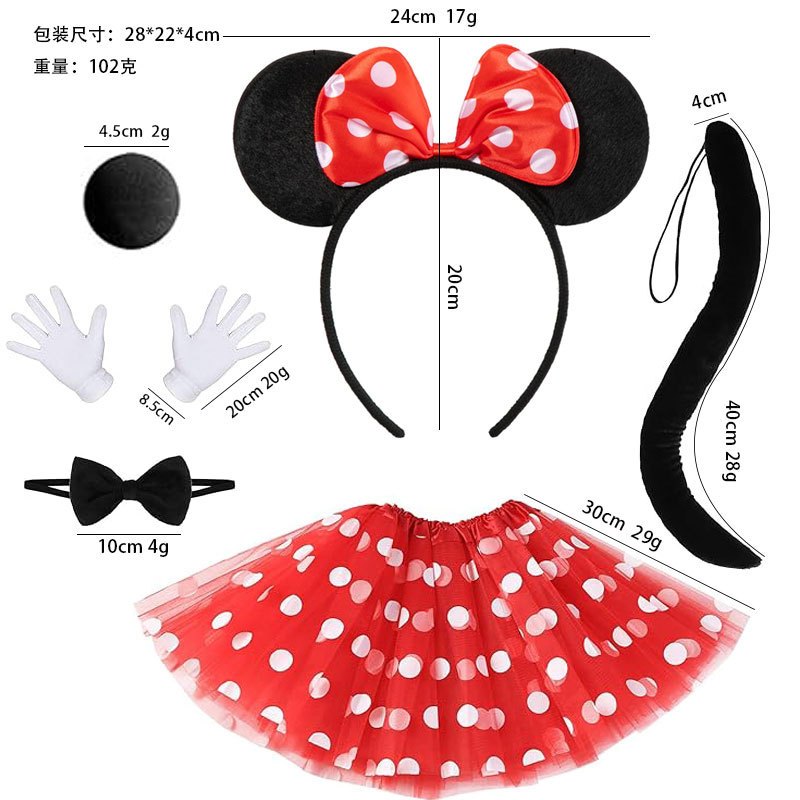 ชุดคอสเพลย์ไมคี้และมินนี่ พร้อมปลอกแขน โบว์ไท และกระดิ่งหัว - สำหรับใช้ในฮาโลวีนและงานปาร์ตี้ Disney ทั้งเด็กและผู้ใหญ่ - รูปที่ 6