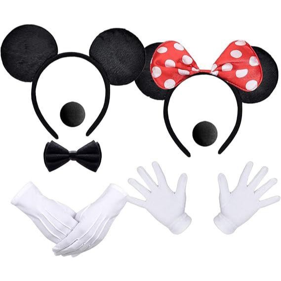 ชุดคอสเพลย์ไมคี้และมินนี่ พร้อมปลอกแขน โบว์ไท และกระดิ่งหัว - สำหรับใช้ในฮาโลวีนและงานปาร์ตี้ Disney ทั้งเด็กและผู้ใหญ่ - รูปที่ 3