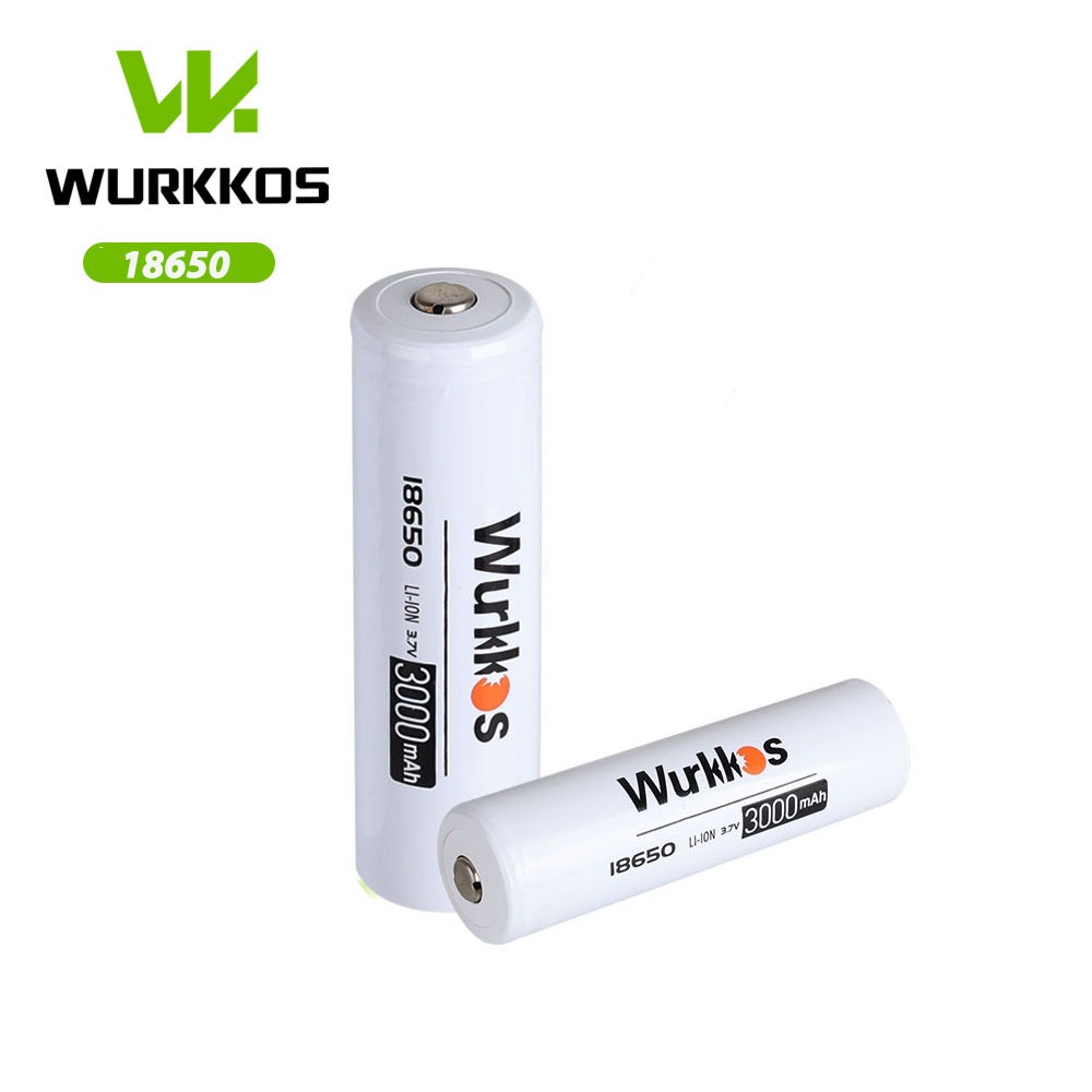 2Pc Wurkkos แบตเตอรี่ 18650 3000mAh 3.7V HD NCR18650B 18650 ชาร์จได้ พร้อมไฟฉาย SM11