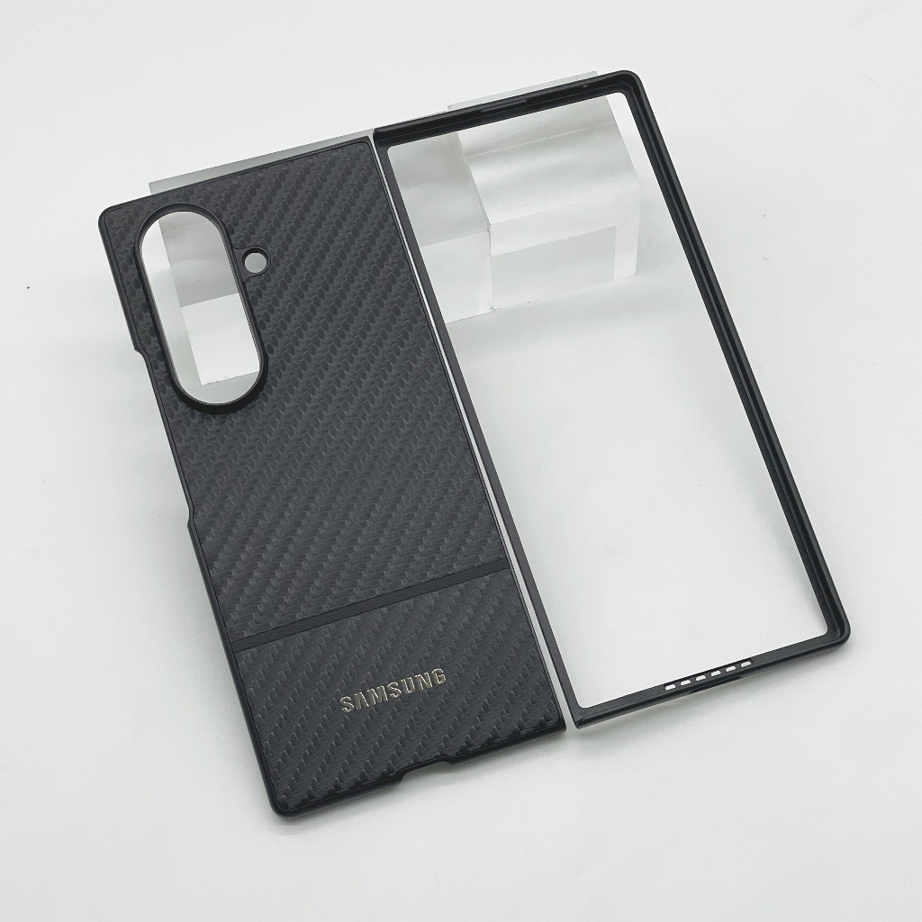 SAMSUNG ซัมซุง กาแลคซี Z พับ 7 6 5 กันกระแทกคาร์บอนไฟเบอร์ธุรกิจเคสโทรศัพท์กลับเต็มฝาครอบป้องกัน
