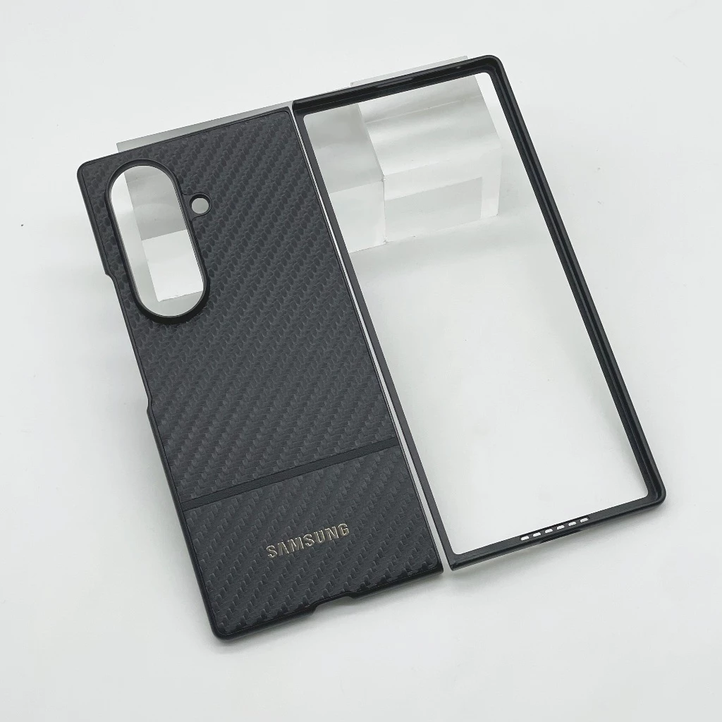 SAMSUNG ซัมซุง กาแลคซี Z พับ 7 6 5 กันกระแทกคาร์บอนไฟเบอร์ธุรกิจเคสโทรศัพท์กลับเต็มฝาครอบป้องกัน