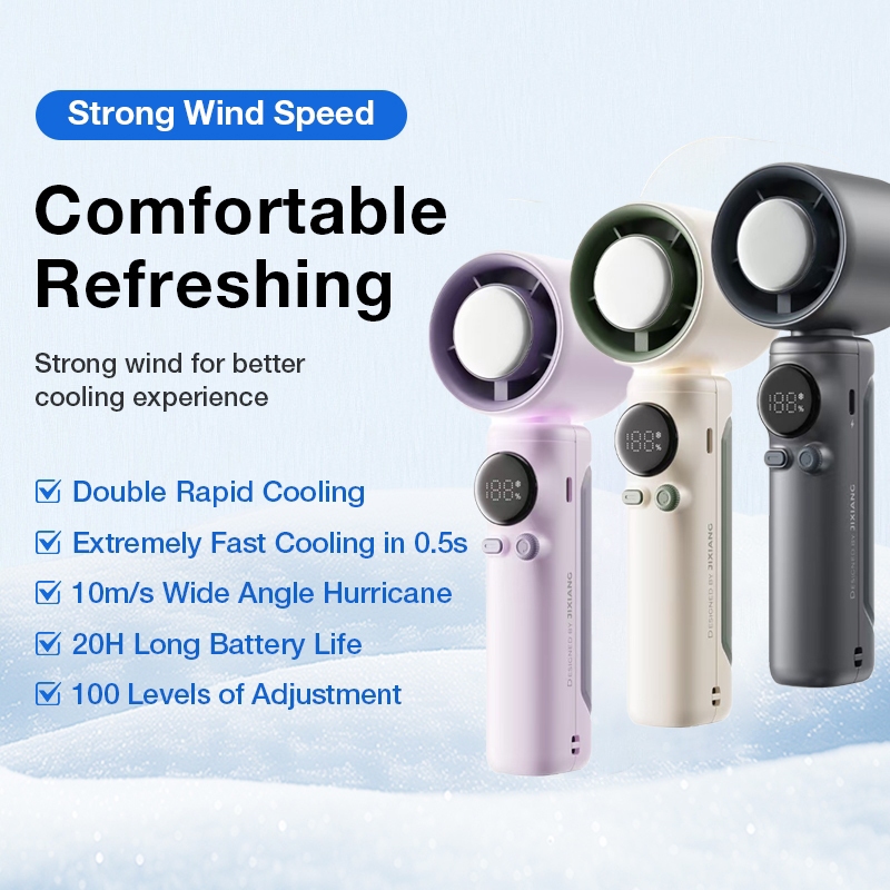 SweetHome Mini Portable Fan พัดลมพกพา พัดลมไอเย็น ปรับระดับได้ 100 ระดับ พัดลมมือถือ ชาร์จใหม่ได้ ใช้งานได้ 20 ชม