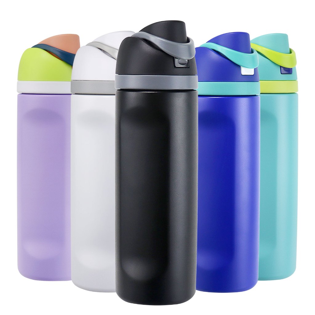 GEMFUL 750ml/1L ฉนวนขวดน้ํากีฬาพร้อมฟาง BPA-Free Travel Mug Tumbler 24oz/32oz