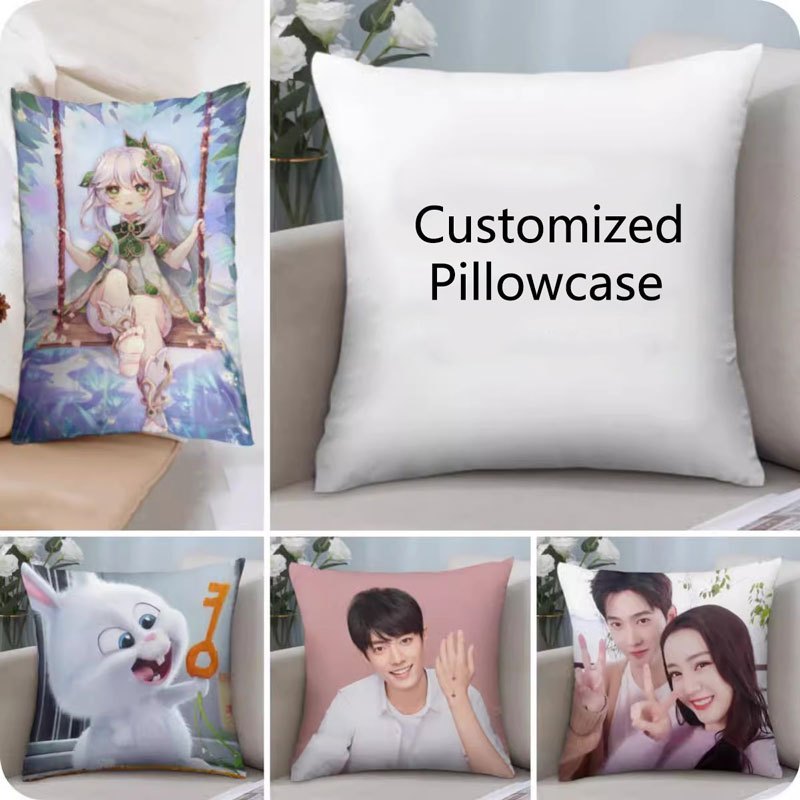 ปลอกหมอนแบบกำหนดเอง DIY สี่เหลี่ยมผืนผ้าน่ารัก เป็นของขวัญสำหรับญาติและเพื่อน