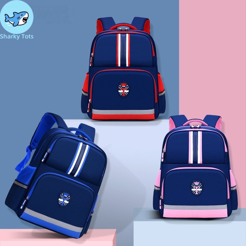 【BKK Delivery】เป้นักเรียนเด็ก ผู้ชาย-หญิง 6-12 ปี สไตล์อังกฤษ ทรงคลาสสิก เนื้อผ้าหรู จุของได้เยอะ ลดน้ำหนักกระเป๋า ป้องกันหลังค่อม