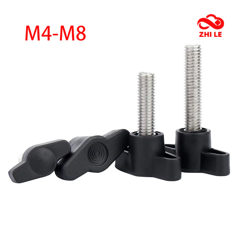 M4 M5 M6 M8 Z-Handle หัวสกรูกระชับคู่มือลูกบิด Handle Bolt 304 สแตนเลส Thumb สกรูปรับมือกระชับ Bolts