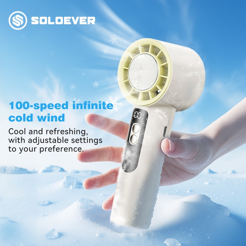 【TH Delivery】SOLOEVER  handheld fan life10S พัดลมมือถือ ความจุแบตเตอรี่ 5000mAh อายุการใช้งานแบตเตอรี่สูงสุด 28 ชั่วโมง จอแสดงผล