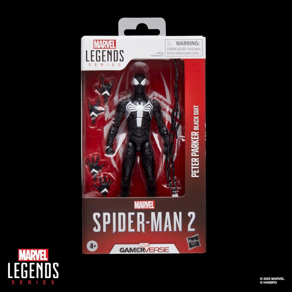Marvel Legends Series Gamerverse Peter Parker Black Suit, Spider-Man 2 วิดีโอเกม-Inspired Collectible 6 นิ้ว Action Figure G0834