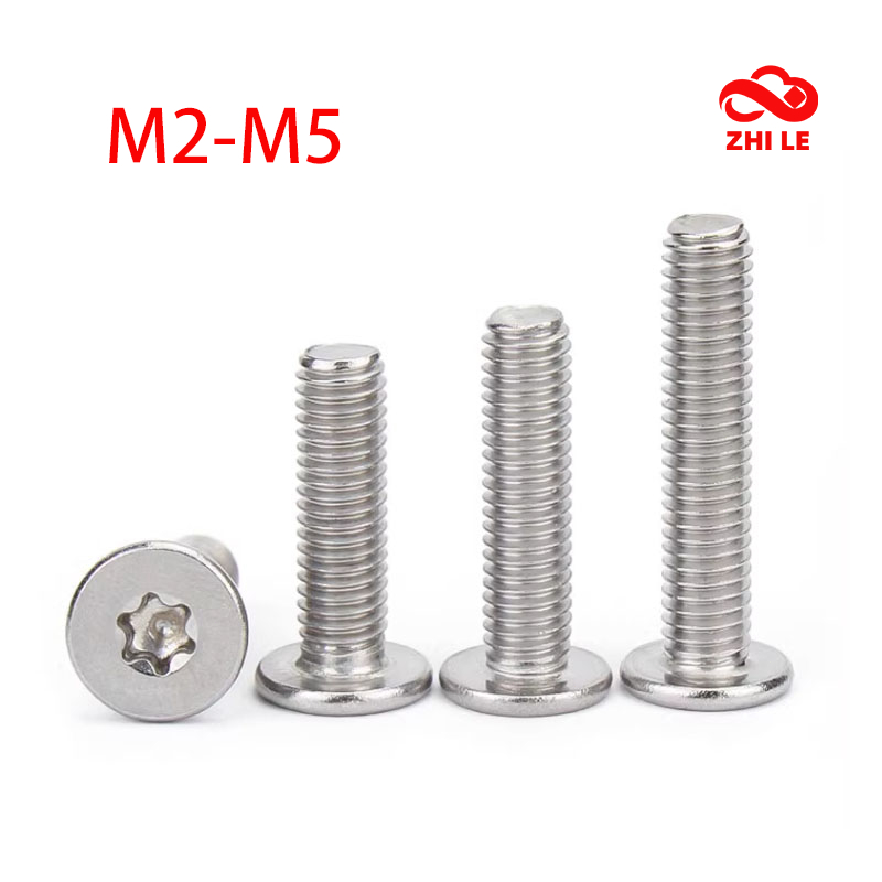 M2-M5 Six-Lobe Torx Head Ultra Thin Flat Wafer Screw 304 สกรูสแตนเลสชุดคอมพิวเตอร์สลักเกลียวโลหะ M2.5 M3 M4