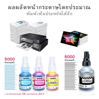 100% Original Brother Ink BTD60BK BT5000 ของแท้หมึกเติม DCP-T710W T420W T720DW T520W เครื่องพิมพ์หมึกสีไม่มีกล่อง