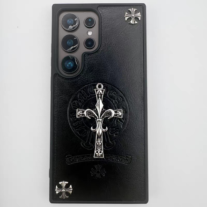 Retro สามมิติฮาร์ดแวร์ Cross Samsung S25ultra S24ultra S23ultra S25plus S24plus S23 S22plus หนังเคสโทรศัพท์อินเทรนด์สไตล์