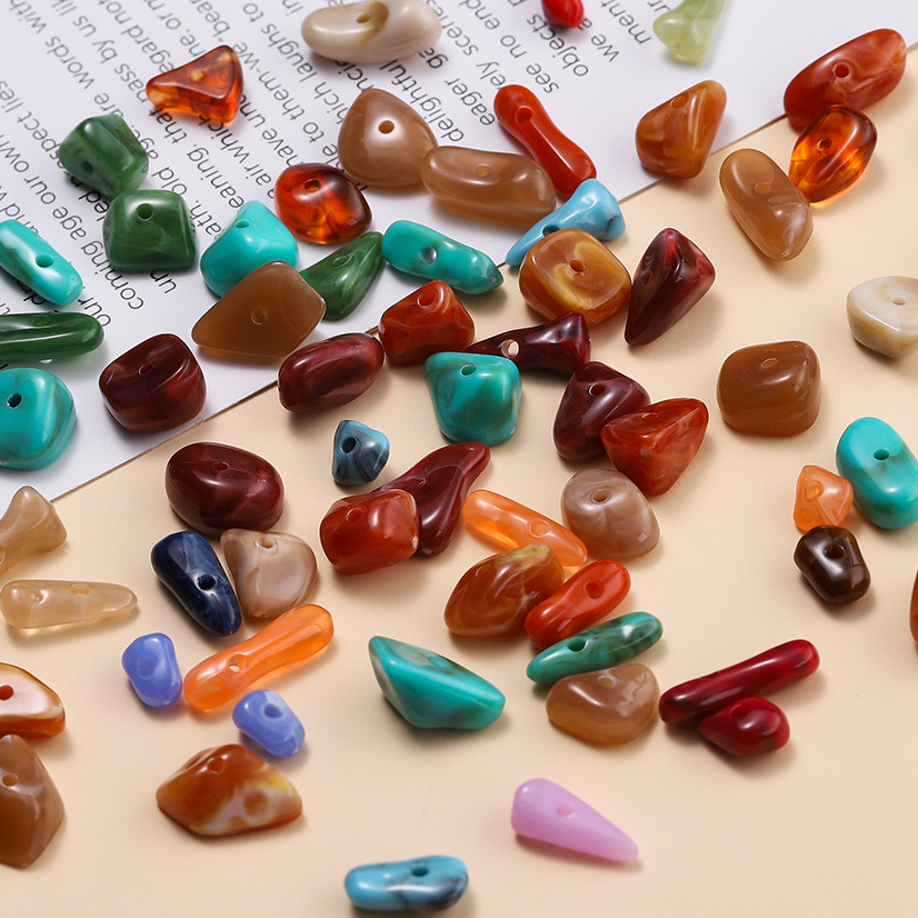 St. kunkka 20g ลูกปัดหินเลียนแบบอะคริลิค สร้อยเปลือกหอยหินแตกสำหรับทำข้อมือข้อเท้าสร้อยคอต่างๆ