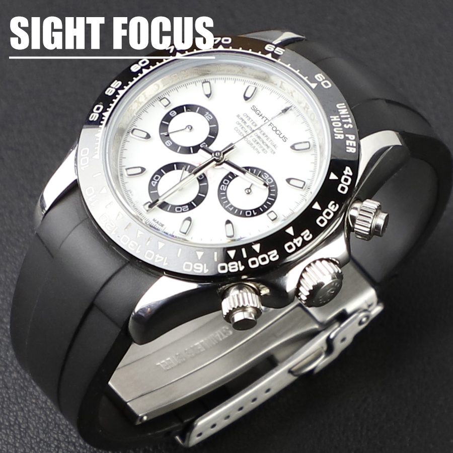 (ใส่ได้ข้อมือสั้น) 20 มม.สายนาฬิกายางปลายโค้งสําหรับ Rolex Daytona Submariner สาย GMT Master II Yach