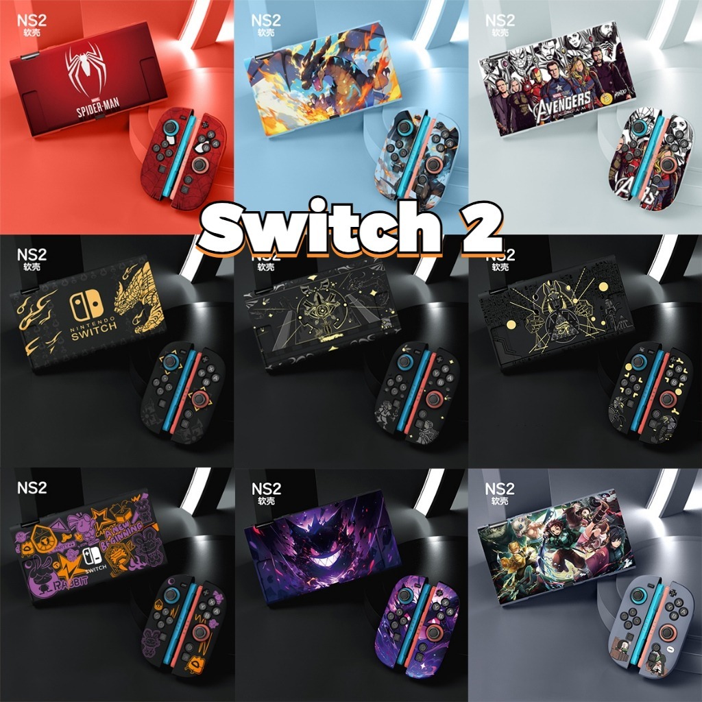 สําหรับ Nintendo Switch 2 (2025) เคสป้องกันแบบนุ่มคอนโซลและ Joy-Cons Anime Monster Collection การออกแบบแรงบันดาลใจ