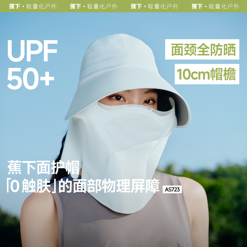 หมวกกันแดด Beneunder AS723 UPF50+ มีฝาครอบใบหน้าถอดได้และป้องกันแสงแดดสำหรับการเดินทาง